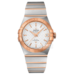 VS廠歐米茄間玫白格紋條釘星座38m