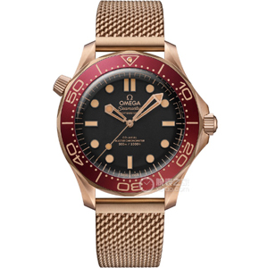 VS廠歐米茄復(fù)古黑面青銅金無暇海馬300米8806機42m