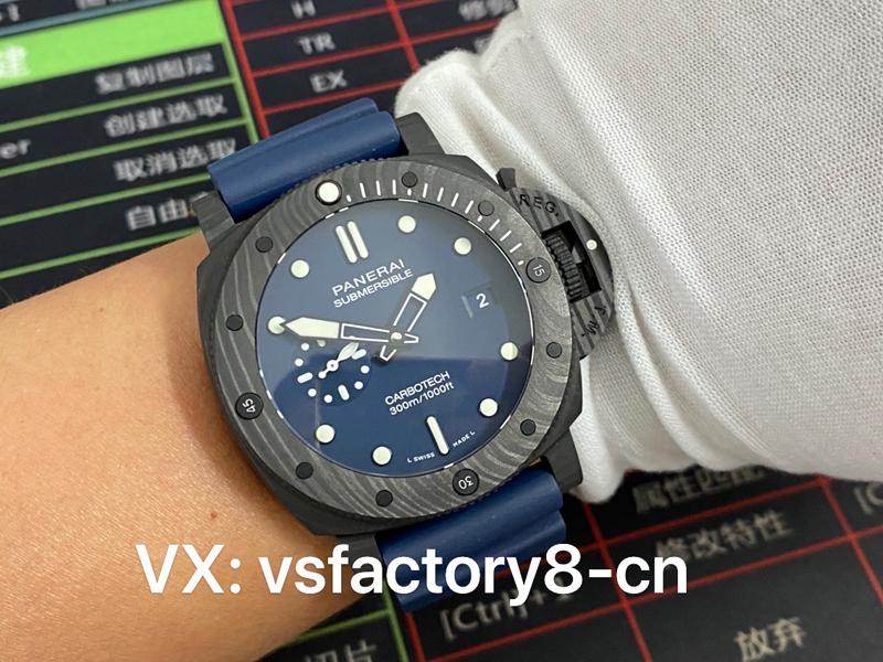 碳纖維深藍(lán)面沛納海pam1232潛行系列復(fù)刻表外觀細(xì)節(jié)值不值得入手